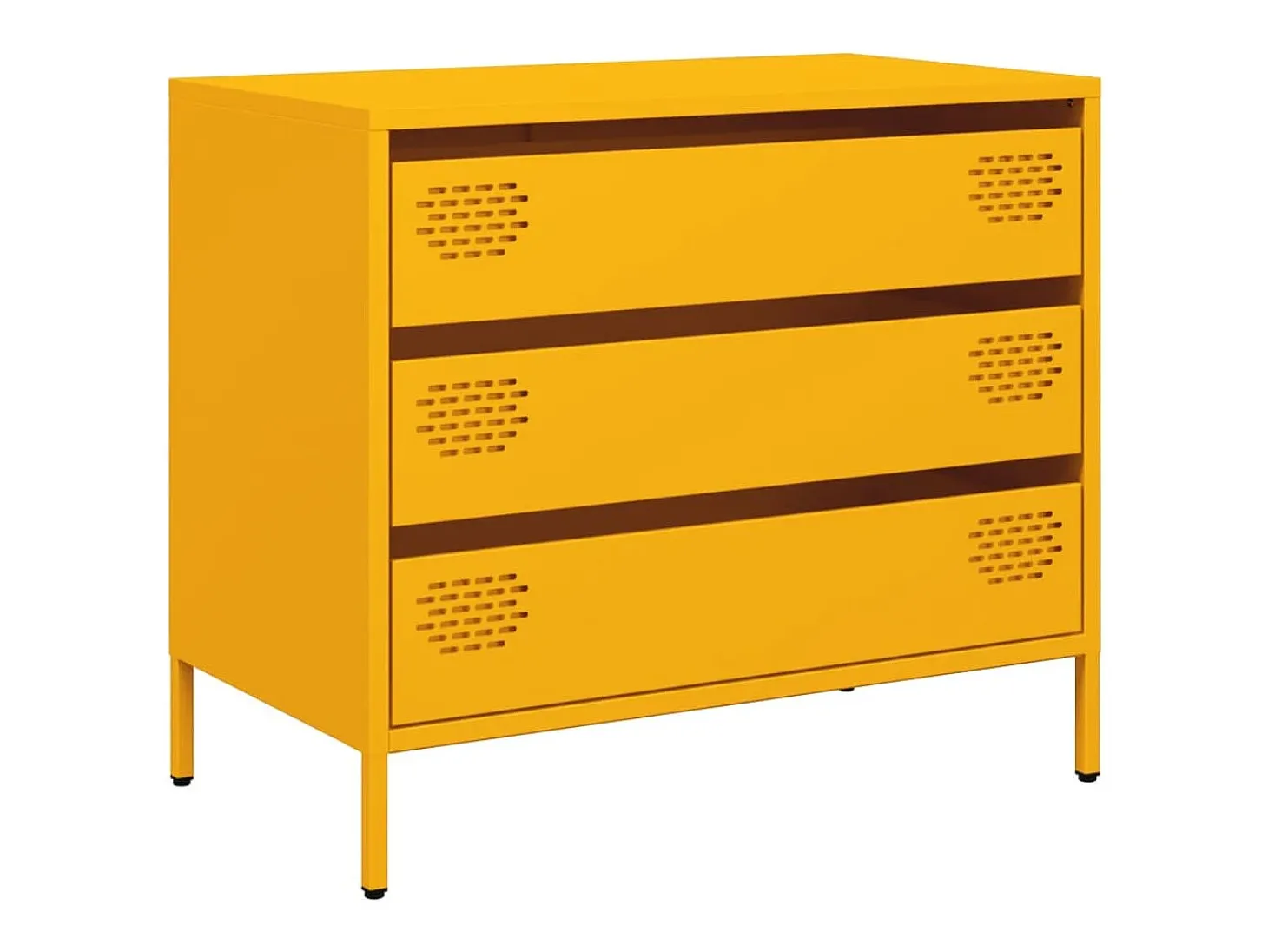 Aparador amarillo mostaza 68x39x58,5 cm acero laminado en frío