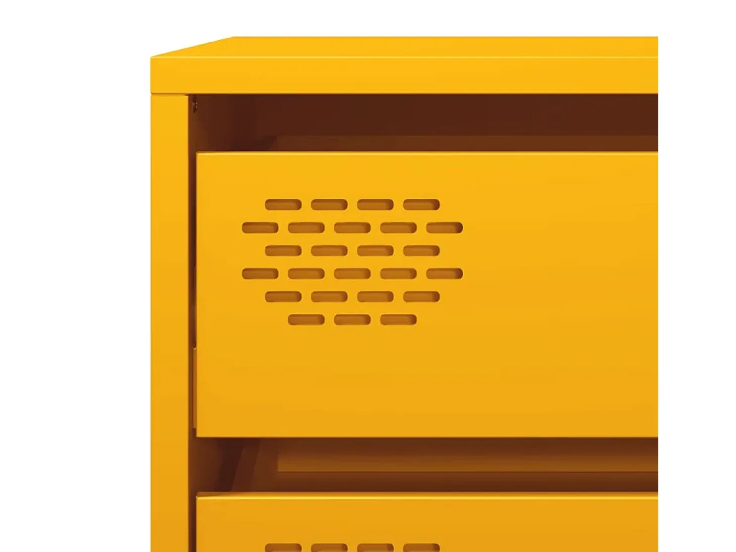 Aparador amarillo mostaza 68x39x58,5 cm acero laminado en frío