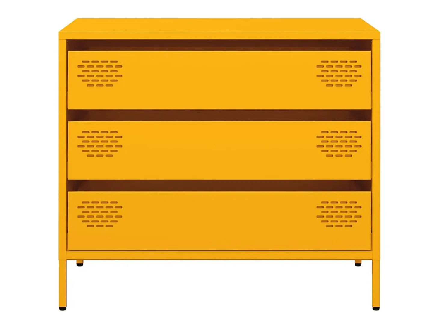 Aparador amarillo mostaza 68x39x58,5 cm acero laminado en frío