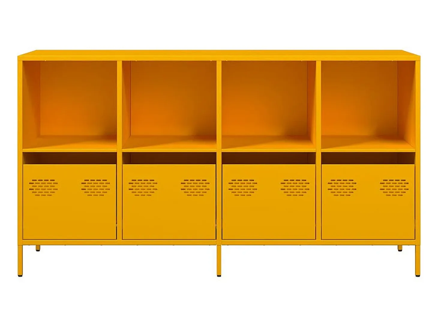 Aparador amarillo mostaza 135x39x73,5 cm acero laminado en frío