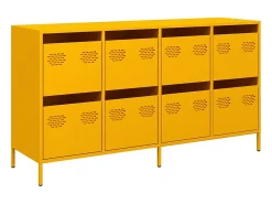 Aparador amarillo mostaza 135x39x73,5 cm acero laminado en frío