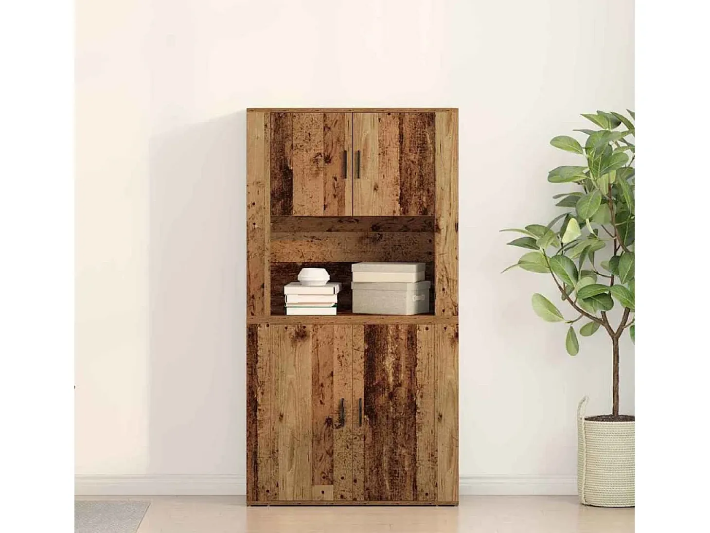 Aparador antiguo de madera 80x33x150 cm en madera reconstituida