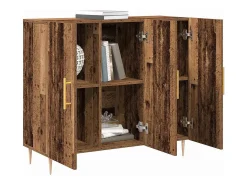 Aparador antiguo de madera, 90x34x80 cm, fabricado en madera de ingeniería