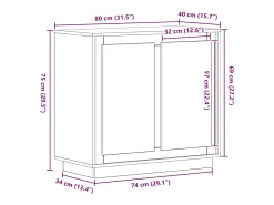 Aparador antiguo de madera 80x34x75 cm Madera contrachapada
