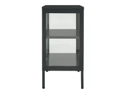 Aparador Antracita 70x35x70 cm Acero y cristal