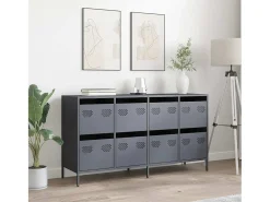 Aparador antracita 135x39x73,5 cm acero laminado en frío