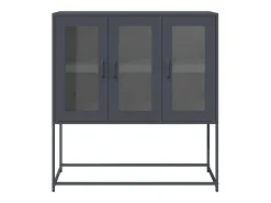 Aparador antracita 100,5x39x107 cm acero laminado en frío