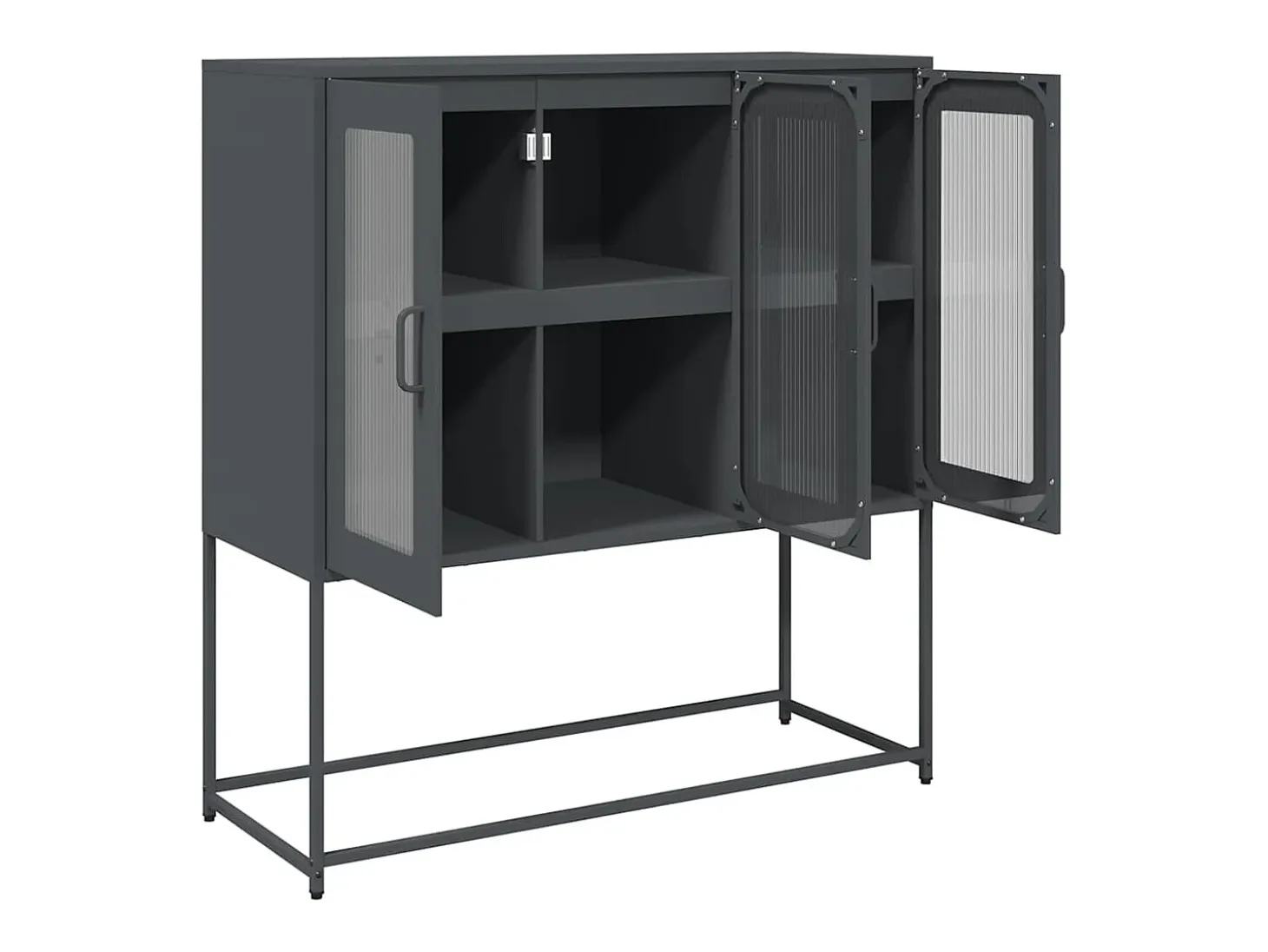 Aparador antracita 100,5x39x107 cm acero laminado en frío