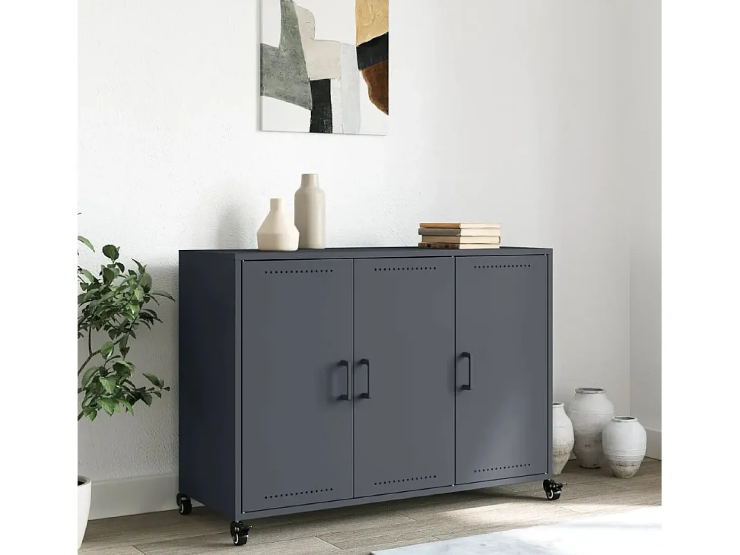 Aparador antracita 100,5x39x72 cm acero