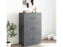 Aparador antracita 67x39x107 cm acero