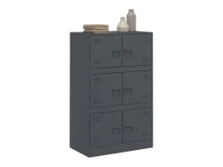 Aparador antracita 67x39x107 cm acero