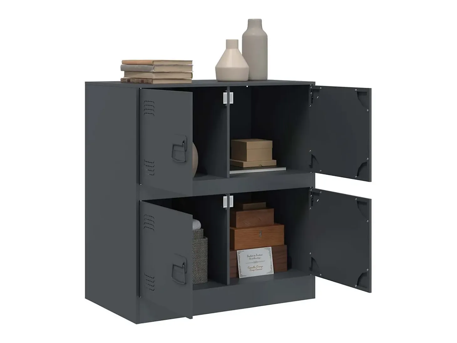 Aparador antracita 67x39x73 cm acero