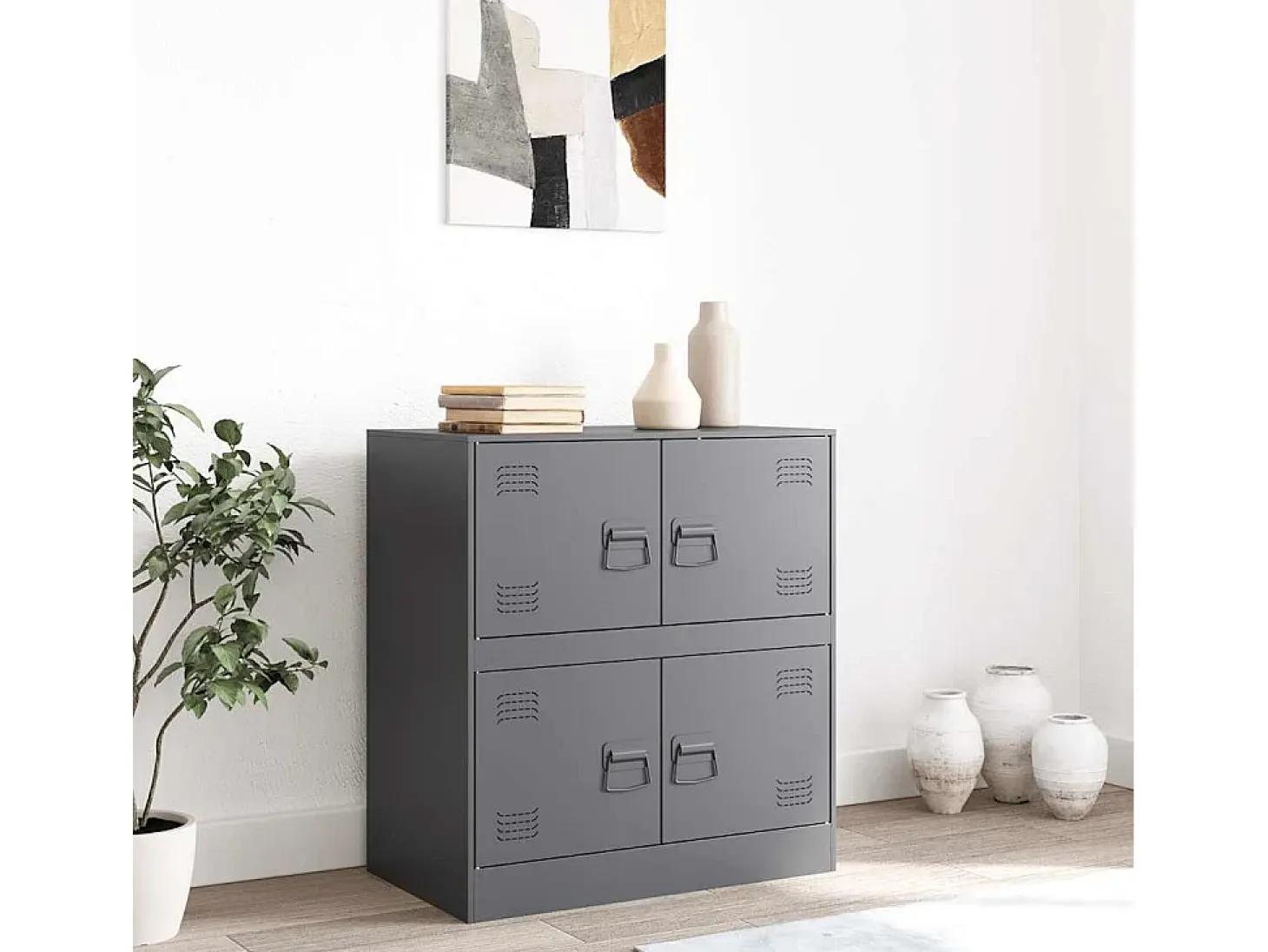 Aparador antracita 67x39x73 cm acero