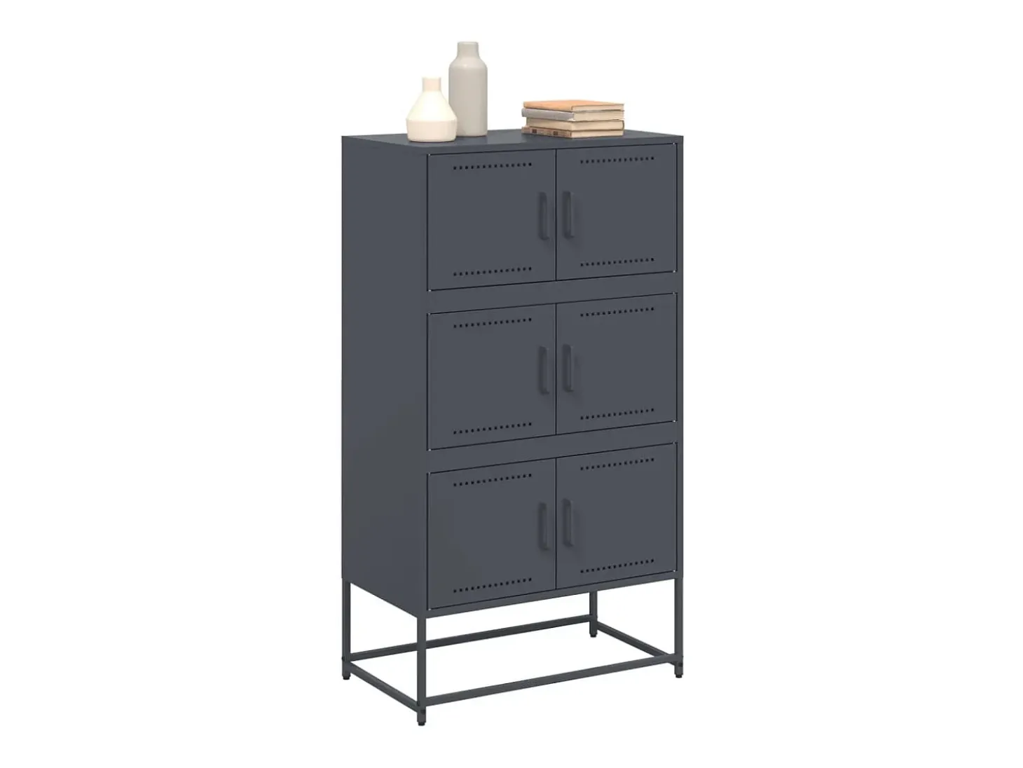 Aparador antracita 68,5x38,5x123,5 cm acero