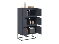 Aparador antracita 68,5x38,5x123,5 cm acero