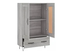 Aparador aparador cómoda armario mueble organizador cocina salón salón alto Sonoma 69,5 x 31 x 115 cm madera contrachapada gris 02_0035402