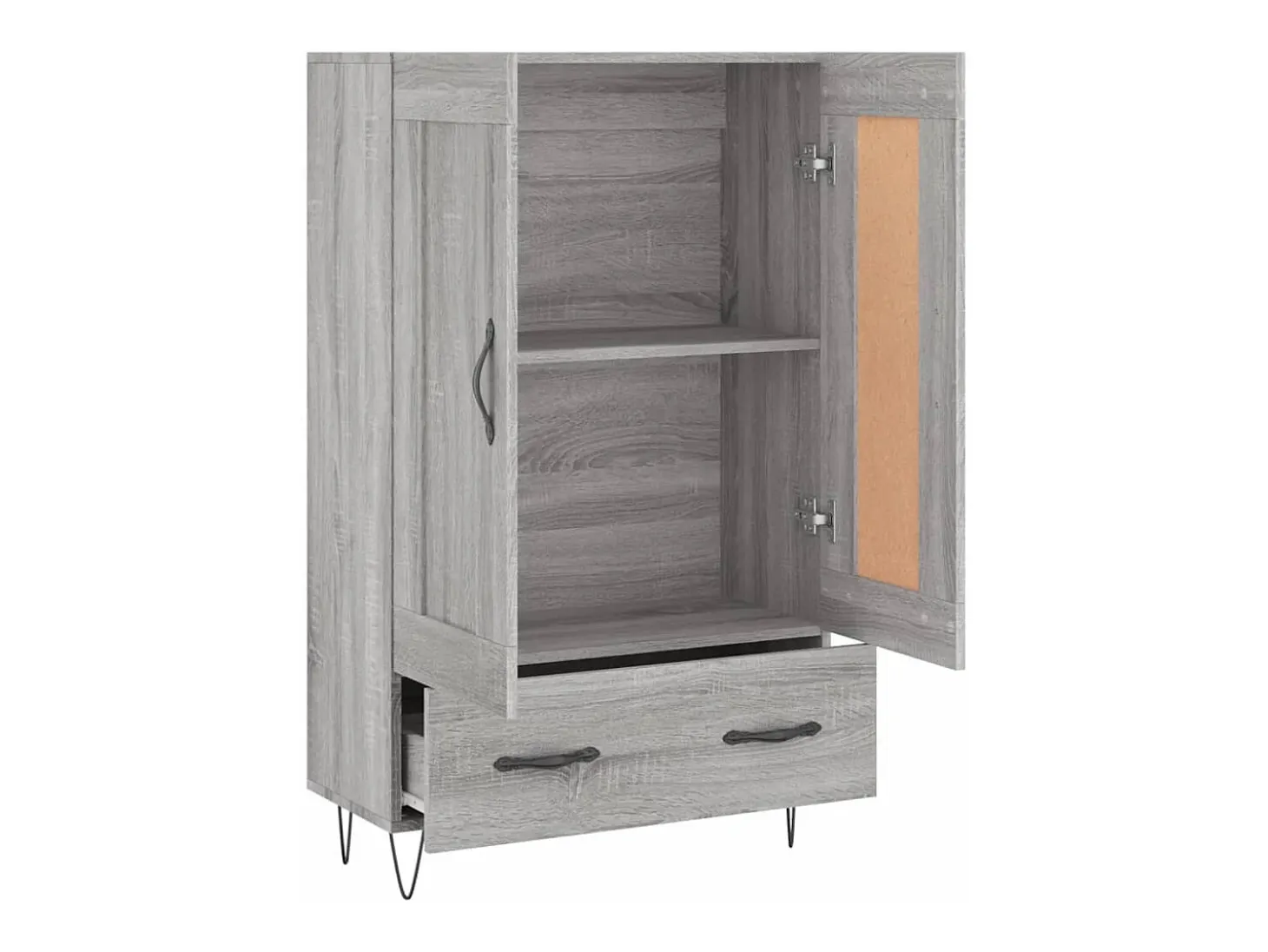 Aparador aparador cómoda armario mueble organizador cocina salón salón alto Sonoma 69,5 x 31 x 115 cm madera contrachapada gris 02_0035402