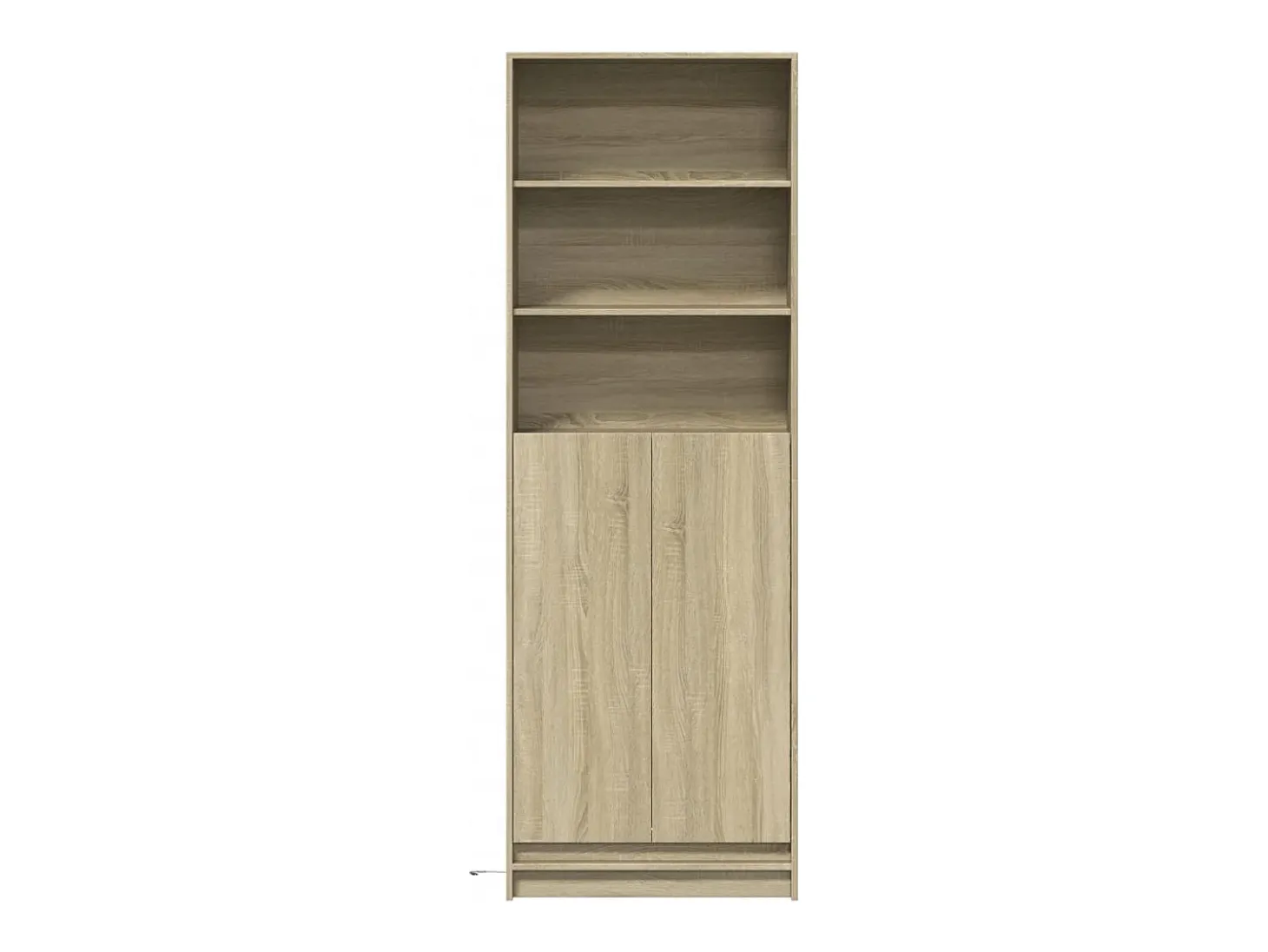 Aparador aparador cómoda armario mueble organizador cocina salón salón alto LED sonoma 69 x 32,5 x 200 cm madera contrachapada marrón 02_0034744