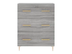 Aparador aparador cómoda armario mueble organizador cocina salón salón alto Sonoma 69,5 x 34 x 180 cm madera contrachapada gris 02_0035604