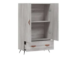 Aparador aparador cómoda armario mueble organizador cocina salón salón alto Sonoma 69,5 x 31 x 115 cm madera contrachapada gris 02_0035400