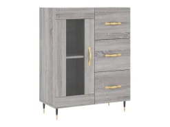Aparador aparador cómoda armario mueble organizador cocina salón salón alto Sonoma 69,5 x 34 x 180 cm madera contrachapada gris 02_0035611