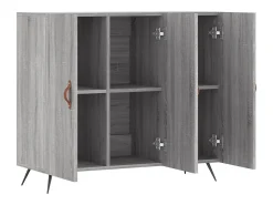 Aparador aparador cómoda armario unidad de almacenamiento organizador cocina salón salón Sonoma 90 x 34 x 80 cm madera contrachapada gris 02_0036552