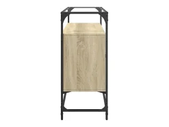 Aparador Aparador Cómoda Gabinete Organizador de Almacenamiento Cocina Sala de Estar con Tapa de Vidrio Madera de ingeniería Sonoma Marrón 02_0029766