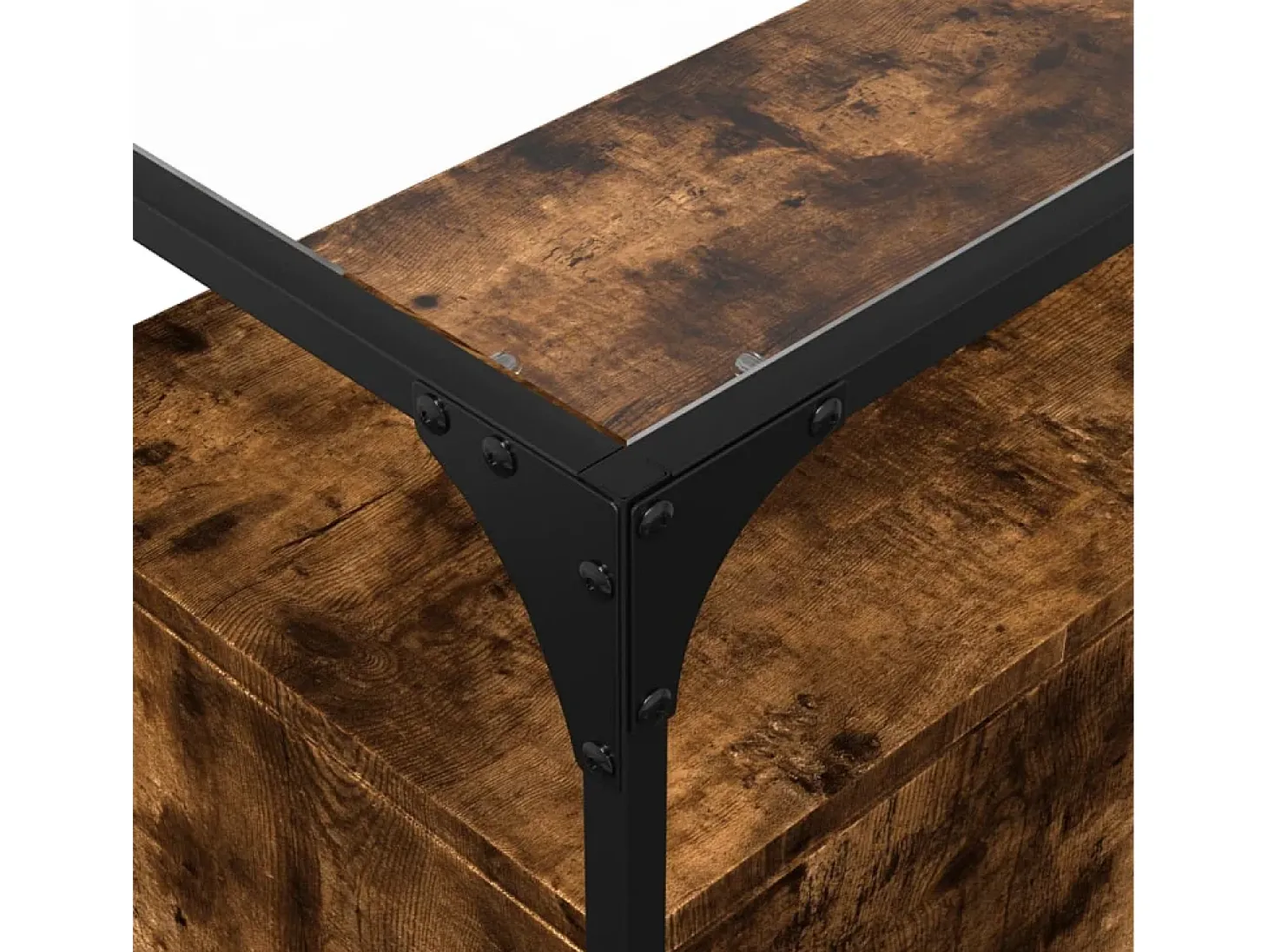 Aparador Aparador Cómoda Gabinete Unidad de Almacenamiento Organizador Cocina Sala de Estar con Tapa de Vidrio Madera de Ingeniería Marrón 02_0029764