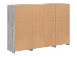 Aparador Aparador Cómoda Gabinete Unidad de Almacenamiento Organizador Cocina Sala de Estar con Luces LED 3 Piezas Sonoma Madera de Ingeniería Gris 02_0037235