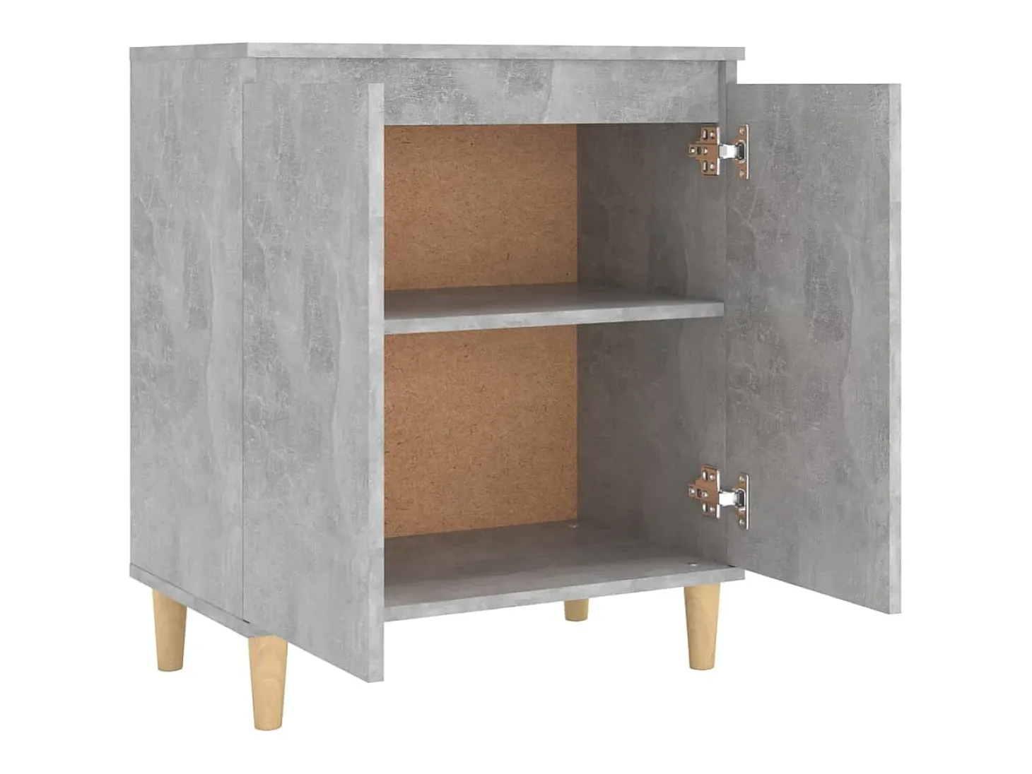 Aparador Aparador Cómoda Gabinete Unidad de Almacenamiento Organizador Cocina Sala de Estar Sala de Estar con Patas de Madera Madera de ingeniería Gris 02_0030090