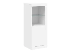 Aparador Aparador Cómoda Gabinete Unidad de Almacenamiento Organizador Cocina Sala de Estar con Luces LED 3 Piezas Madera de Ingeniería Blanca 02_0037195