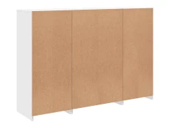 Aparador Aparador Cómoda Gabinete Unidad de Almacenamiento Organizador Cocina Sala de Estar con Luces LED 3 Piezas Madera de Ingeniería Blanca 02_0037195