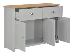 Aparador aparador consola gris unidad de almacenamiento 112 cm 4402264