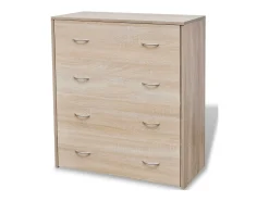 Aparador aparador consola mueble mueble de almacenamiento con 4 cajones 71 cm color roble marrón 4402121