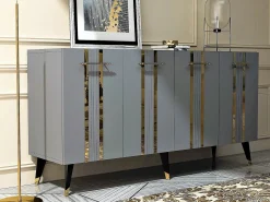Aparador Asel Antracita dorado150x40x80 cm
