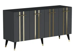 Aparador Asel Antracita dorado150x40x80 cm