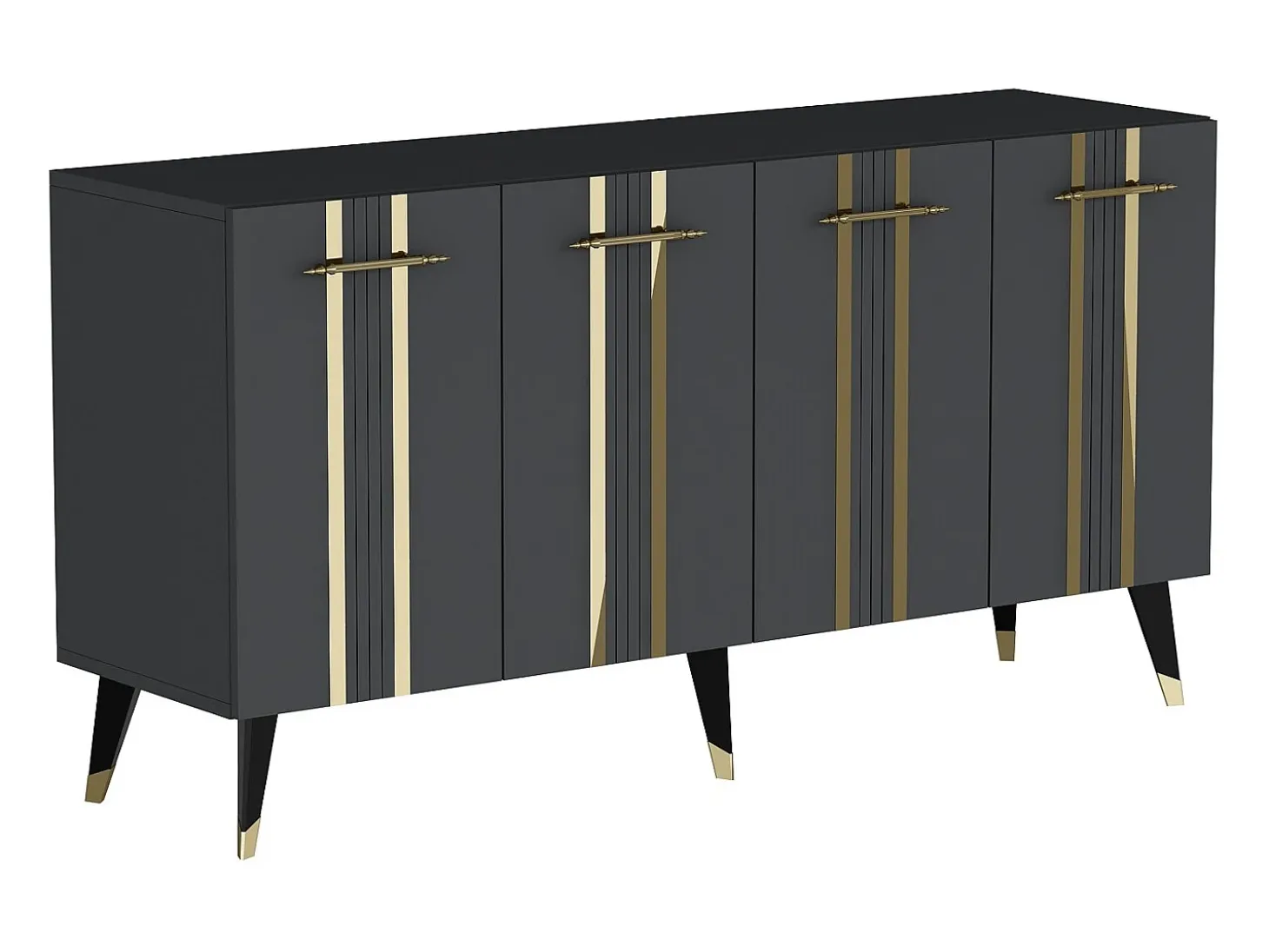 Aparador Asel Antracita dorado150x40x80 cm