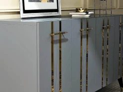 Aparador Asel Antracita dorado150x40x80 cm
