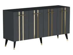 Aparador Asel Antracita dorado150x40x80 cm