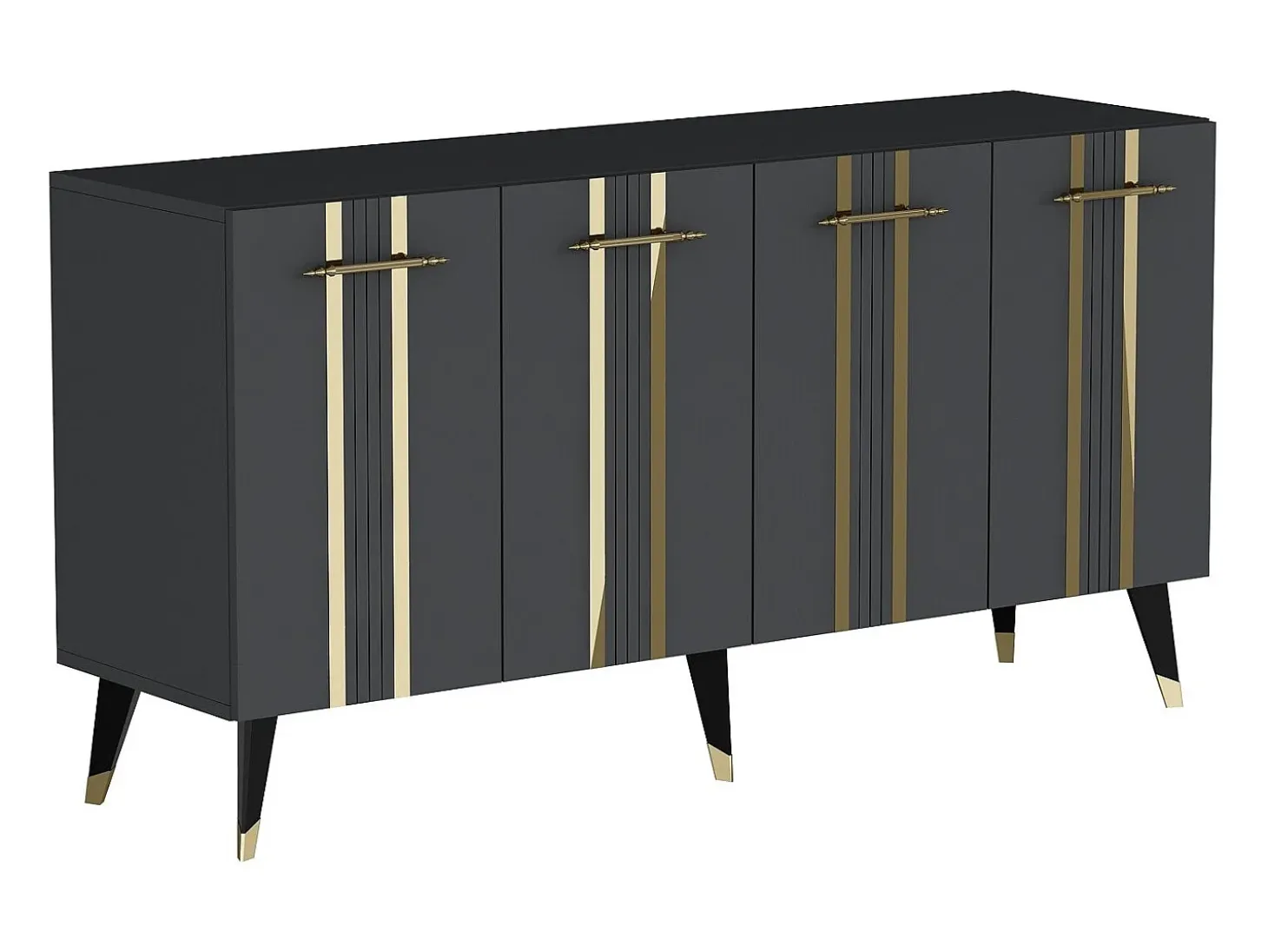 Aparador Asel Antracita dorado150x40x80 cm