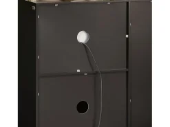 Aparador Auxiliar de Almacenamiento para Microondas con Ruedas Armario de Cocina con 3 Puertas y un Cajón 88.5 x 40 x 89 cm Negro FSB78-SCH SoBuyES