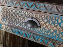 Aparador azul envejecido de madera de mango 170 cm