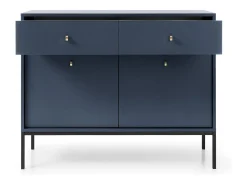 Aparador azul marino, 103,5 x 83 x 39 cm, patas negras