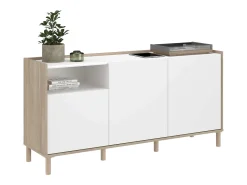 Aparador Azzaro roble japonés/blanco para comedor 150x75x40 cm