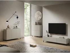 Aparador bajo 3 puertas 130x40x84 cm Solaria cachemira