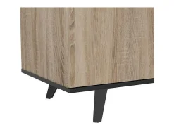 Aparador bajo contemporáneo de roble cepillado y negro mate 161 cm