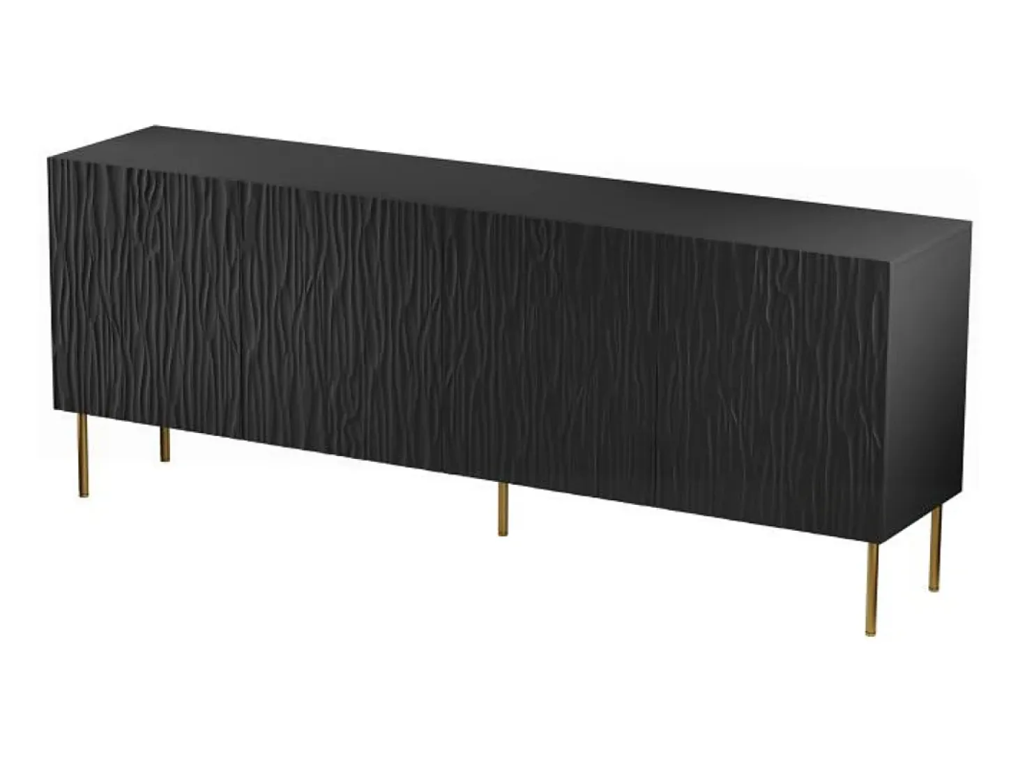 Aparador bajo de diseño negro mate 190 cm Mokt