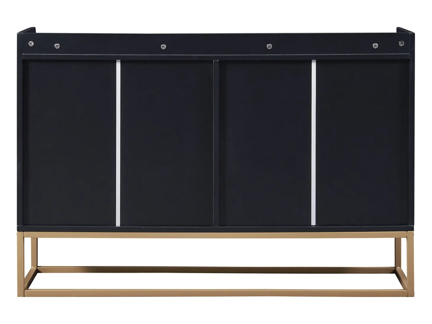 Aparador bajo, mueble de cocina con 4 puertas y estantes ajustables, para comedor, sala de estar, color negro