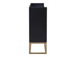 Aparador bajo, mueble de cocina con 4 puertas y estantes ajustables, para comedor, sala de estar, color negro