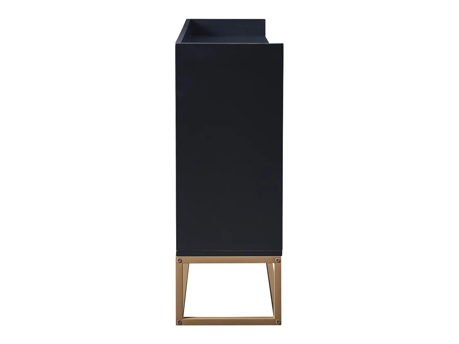 Aparador bajo, mueble de cocina con 4 puertas y estantes ajustables, para comedor, sala de estar, color negro